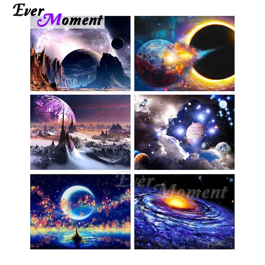 Ever Moment Diamond Painting Planet Picture Full Square Round Drills Resin Drills Home Decoration New Arrival ASF2175