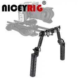 NICEYRIG Shoulder Rig Handle Cheese Grip Extend ARRI Arm 15mm Rod Shoulder Rig DSLR Camera Video Shooting Photography Stabilizer