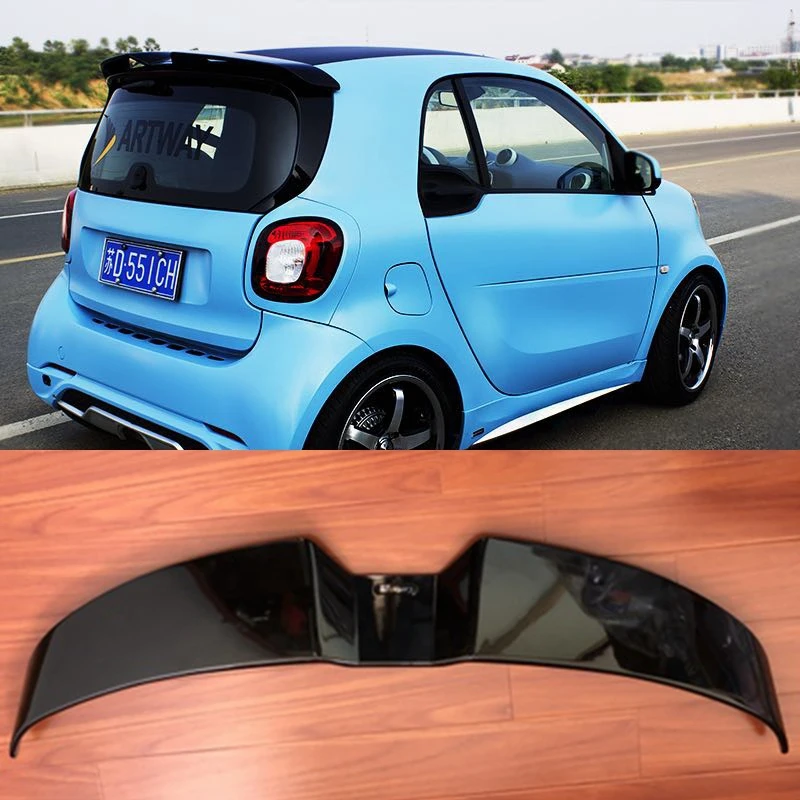 SHCHCG For Mercedes-Benz Smart Fortwo Forfour 453 Spoiler ABS Plastic Unpainted Primer Color Rear Trunk Wing Spoiler Accessories