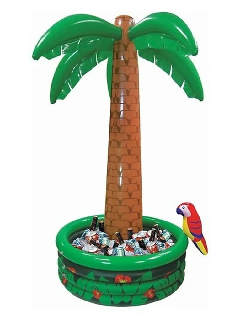 Hawaii Series Large Inflatable Coconut Palm Tree Drinks Cooler Ice Bucket for Sandbeach Party Decorations Supplies Pool Toys