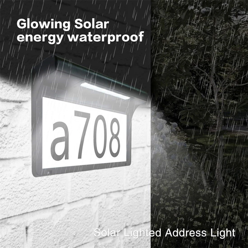 LED Solar House Number Light New Style Villa Courtyard Exterior Wall Lamp Outdoor Waterproof Garden Indicator Light