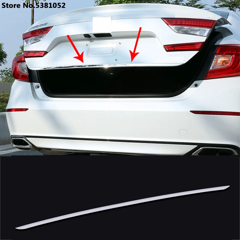 Stainless Steel Car Styling Back Door Tailgate Trim Strip 1Pcs For Honda Accord 10th 2018 2019 2020 2021 Accessories