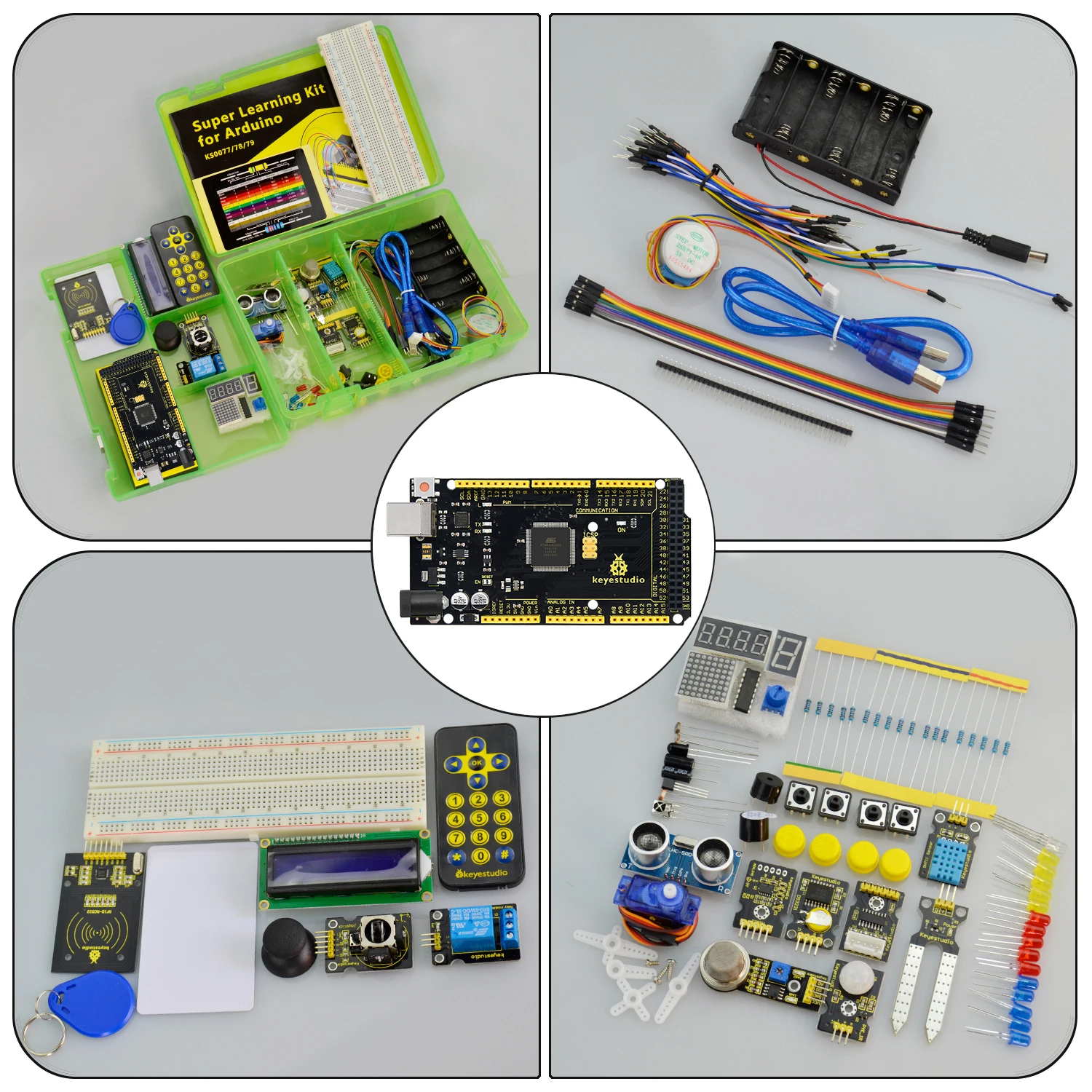 2024 Updated Version Keyestudio Super Starter Kit For Mega 2560R3 For UNOR3 Board Compatible With Arduino Starter Kit +Tutorial