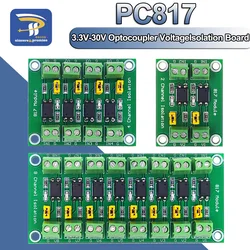 Placa de aislamiento de optoacoplador PC817, convertidor de voltaje, controlador de adaptador, módulo fotoeléctrico aislado, 3,3 V-30V, 2 vías, 4 y 8 canales