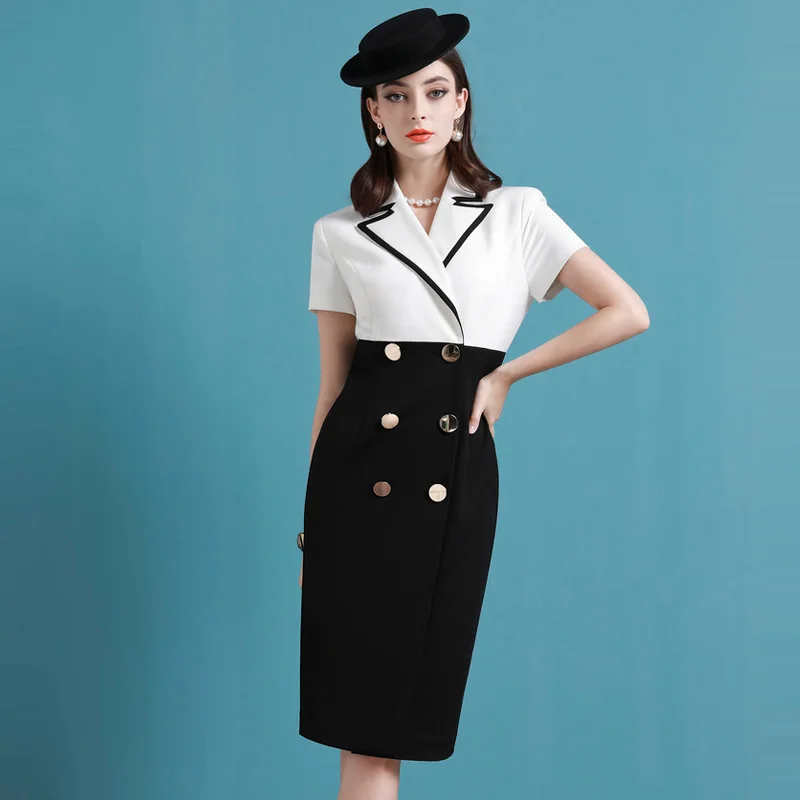 

High-End Elite Professional Dress Dress Dress New Suit Black Banquet Dress Long Skirt For Spring And Autumn