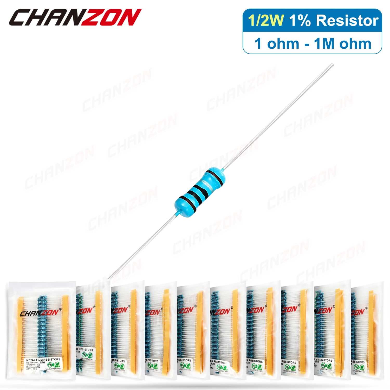 100 Stück 1/2W 1% Hochpräzisions-Metallschichtwiderstand 1 2,2 4,7 10 100 220 330 470 K M 1K 4,7K 10K 15K 47K 100K Ohm Festwertwiderstand – Detail 1