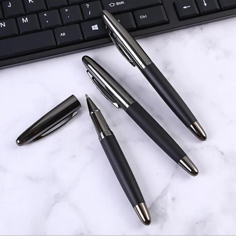 Hoge Kwaliteit Metalen 122 Roller Ball Pen 0.7Mm Gun Black Rubber Klassieke Business Kantoor Schoolbenodigdheden Schrijven
