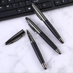 High Quality Metal 122 Roller Ball Pen 0.7MM Gun Black Rubber classic Business Office School Supplies Writing