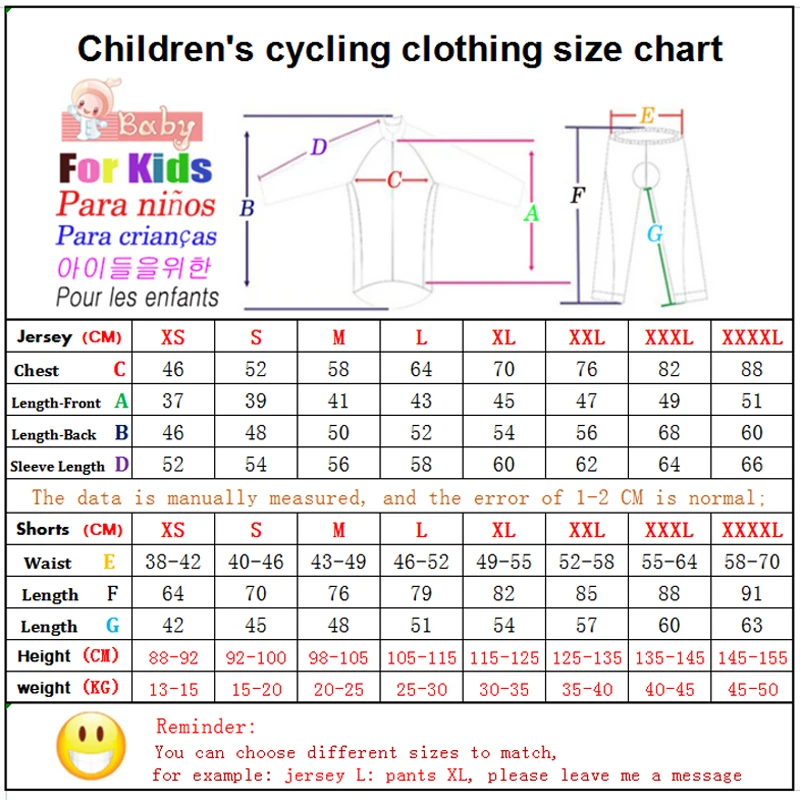 High Quality Kids Cycling Clothing Summer Kids Jersey Set Biking Long Sleeve Clothes Suit MTB Children\'s Cycling Wear 2021