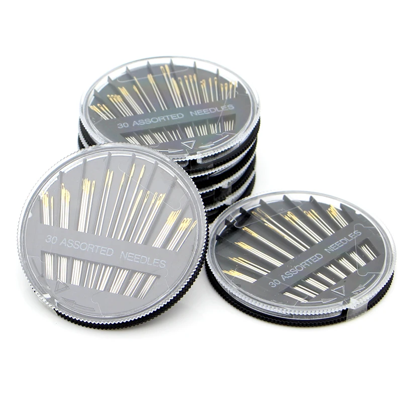 30Pcs Stainless steel Hand Sewing Needles Assorted Hand Sewing Needles Embroidery Mending Craft Quilt Sew Case