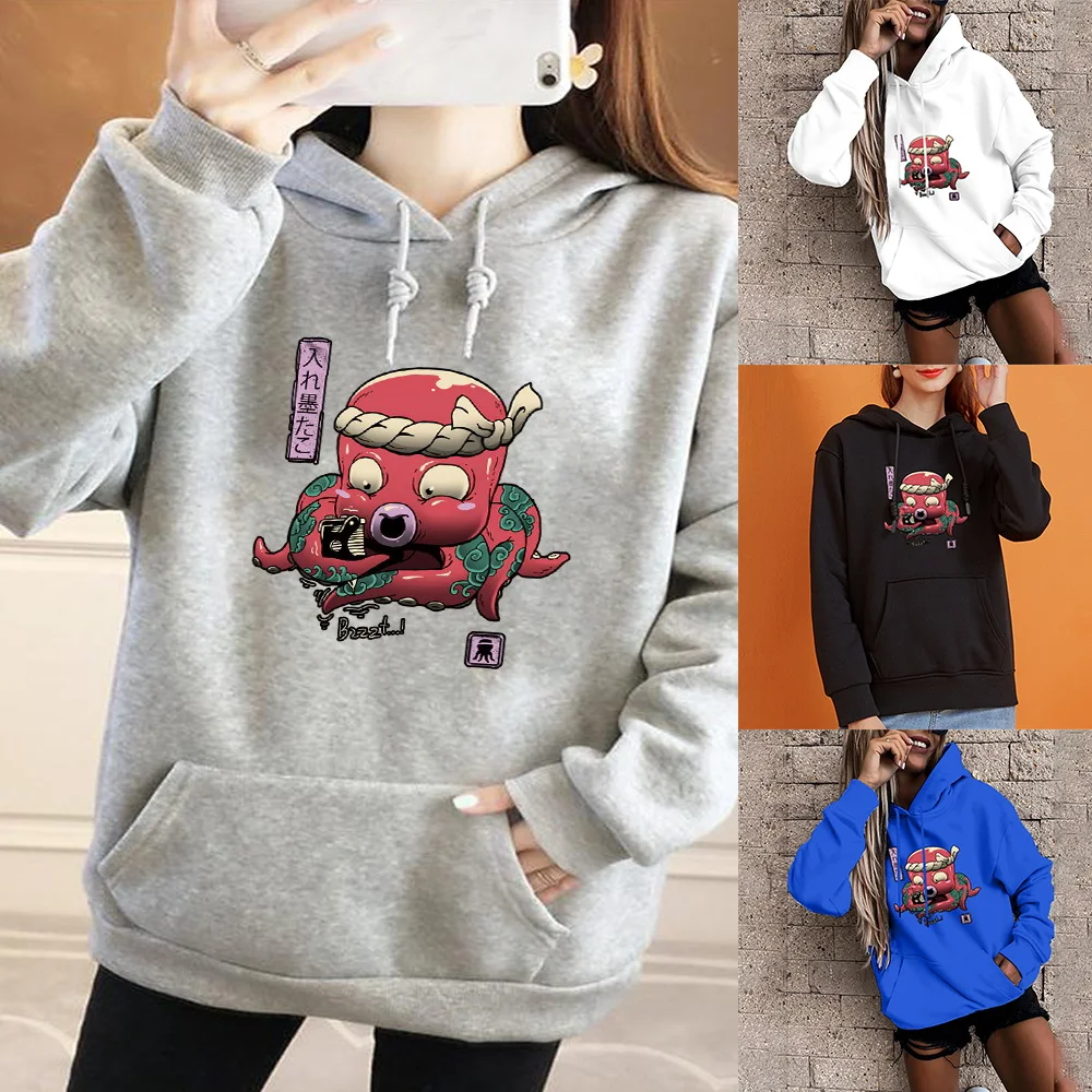 

Women's Hoodie Harajuku Casual Long Sleeve Pullover Top Oversized Loose Pocket Sweatshirt Girls Casual Pullover Printed Tops