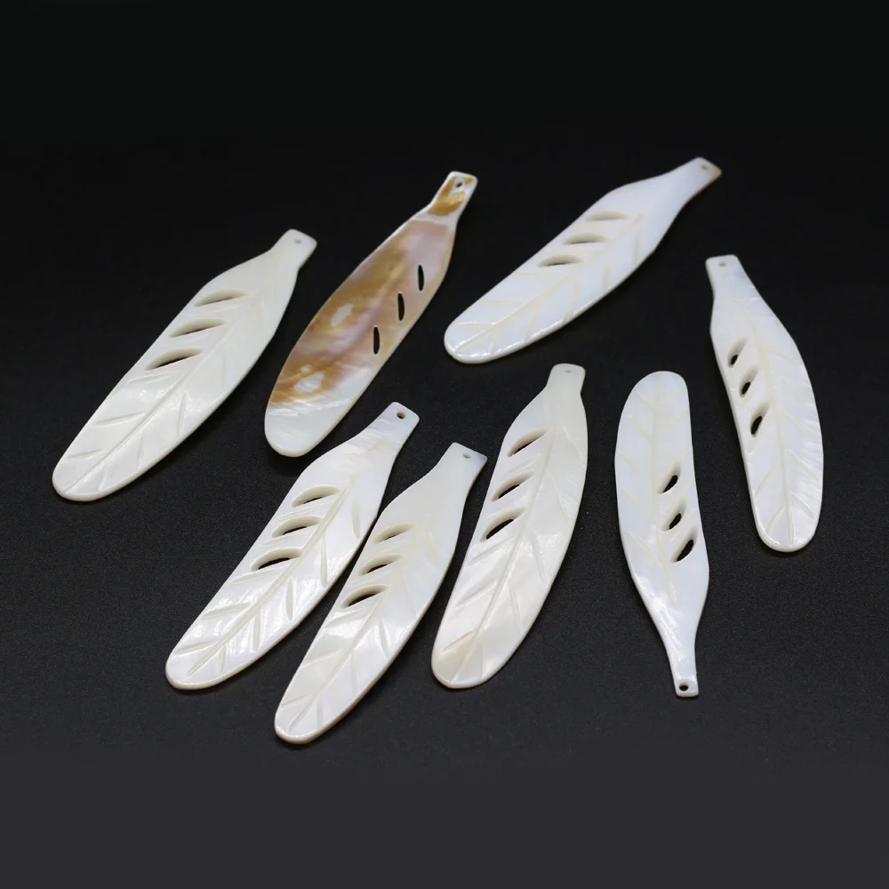 5PC Natural Shell Charms Leaf Mother of Pearl Carved Pendant for DIY Jewelry Making Necklace Earrings Accessories Exquisite Gift