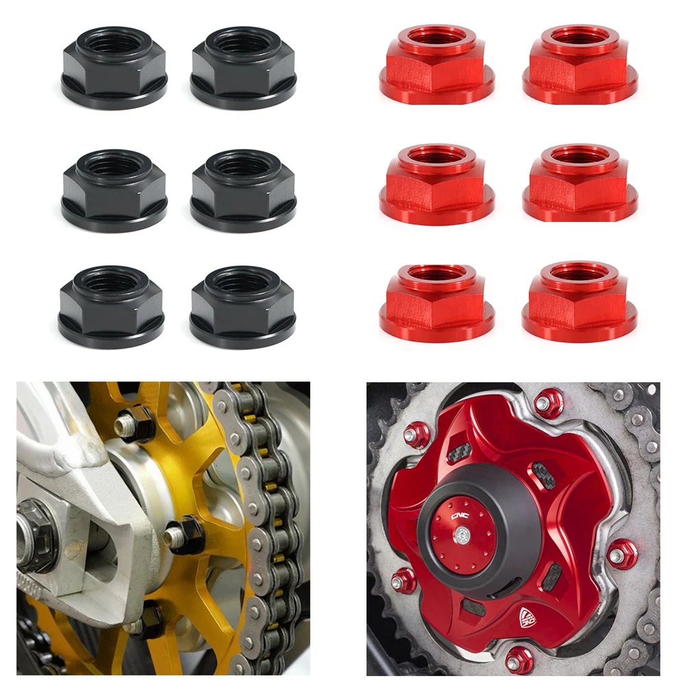 

For Honda RVF400/750 VFR750/800 Suzuki RMZ450 Yamaha YZF-R125 WR125R M8*1.25 Rear Sprocket Nut Kit Aluminum Rear Wheel Axle Nut