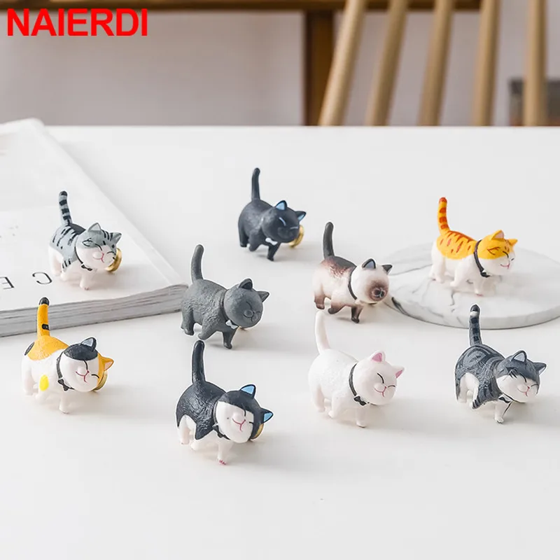 NAIERDI Cartoon Cat Cabinet Knobs Creative Resin Furniture Handles Kids Room Drawer Handles for Colorful Cabinet Handle Hardware