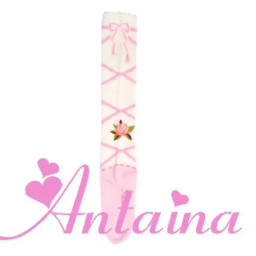 lolita tube socks beautiful ballet straps blue pink  printing gothic lolita kawaii girl loli cos  kawaii girl daily sweet lolita