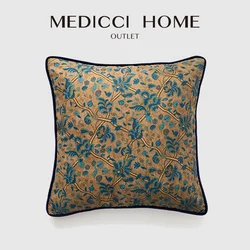 Medicci Home Vintage Wallpaper Decorative Cushion Cover European Retro Classical Floral Print High End Throw Pillowcase 45x45cm