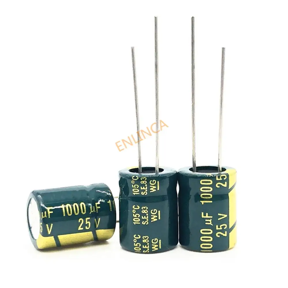 20pcs/lot high frequency low impedance 25v 1000uf  aluminum electrolytic capacitor 1000uf 25v 25V1000uf 20%