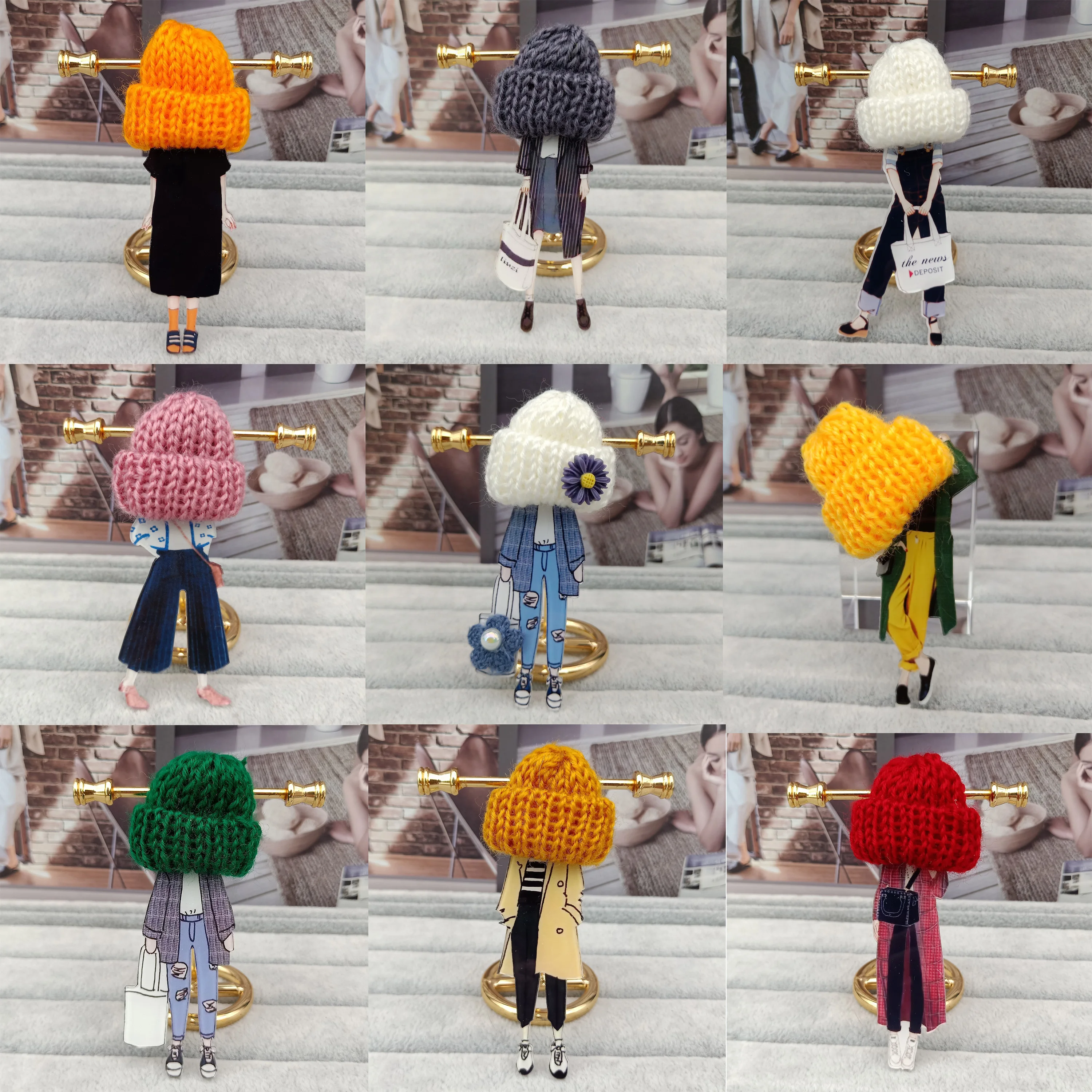 Cute Acrylic Badges Brooch For Women Wool Hat Scarf Pin Icons on Backpack Broach Girls Clothing Accessories New Year Gifts