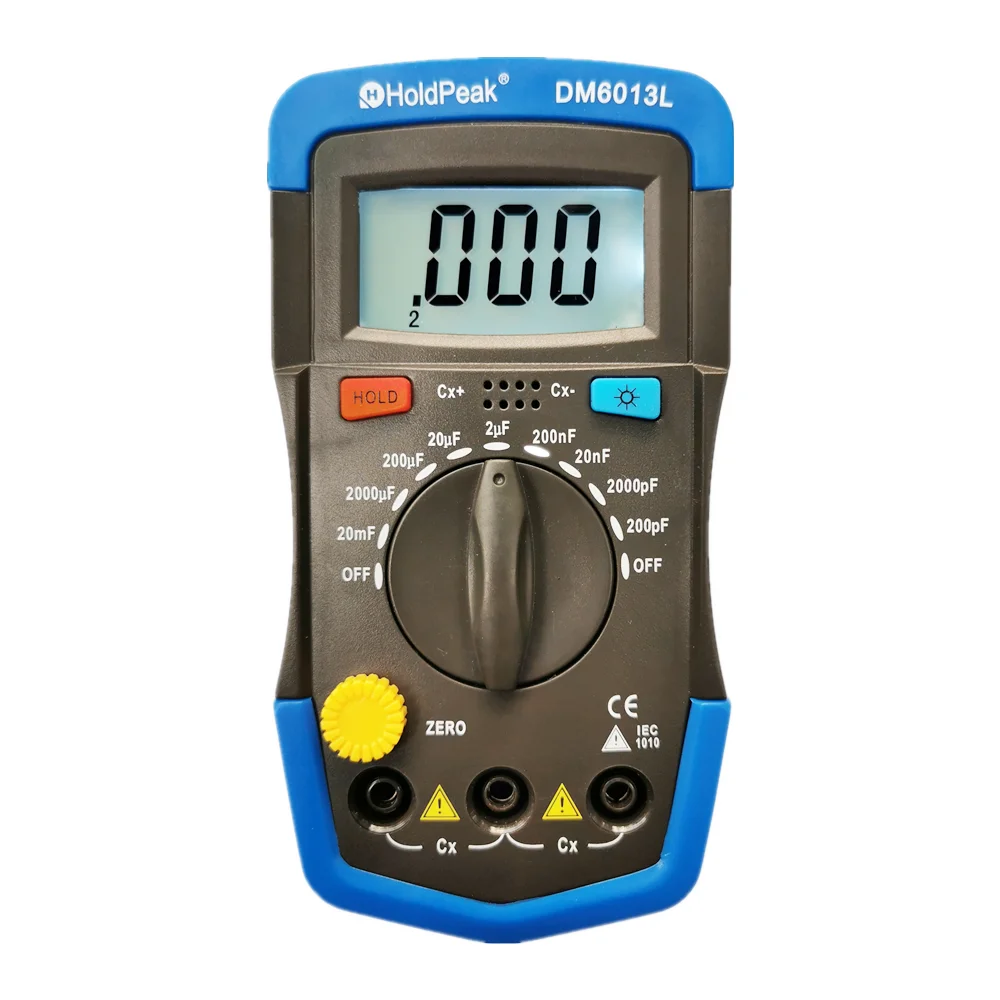 Dm6013l profissional digital capacitor medidor de capacitância 0-20mf handheld eletrônico capacitância tester lcd backlight