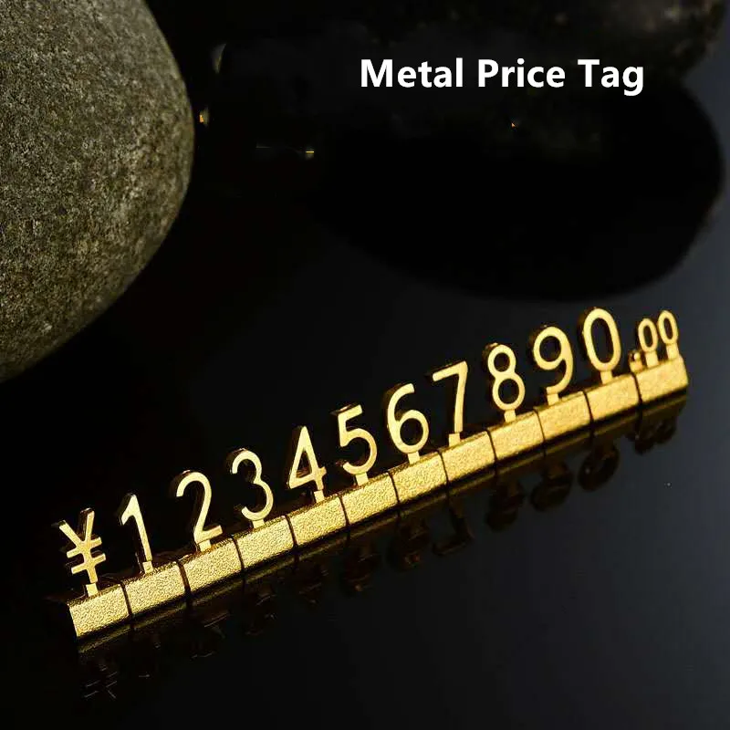 10sets 3D Metal Price Tag  Price Display The Same Digital Price Cubes Jewelry Price Label Watch iphone  Tag Price in Euro Dollar