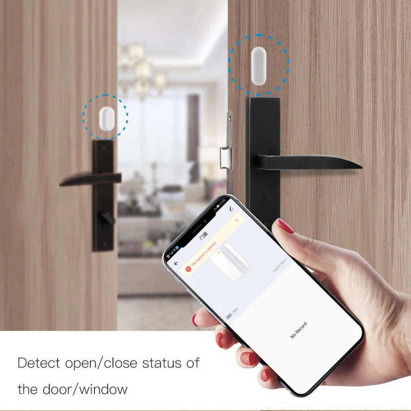 Tuya Smart ZigBee Window Door Sensor Gate Detector Security Alarm System Smart Life App Work With Zigbee Hub Alexa Google Home