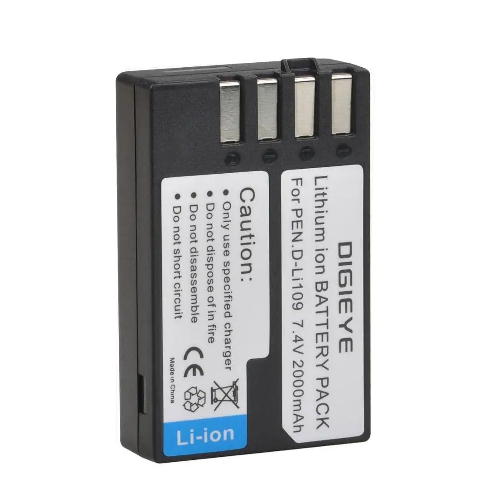 2000mAh D-Li109 D Li109 DLi109 Rechargeable Battery for Pentax K-70 K70 K-50 K50 K-30 K30 K-S1 KS1 K-S2 KS2 K-r Digital Camera