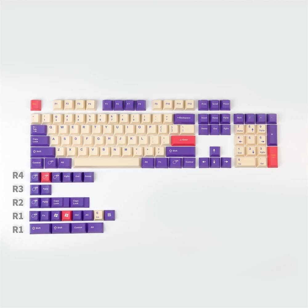 

Колпачок для клавиш GMK Plum Key, 124 клавиш, вишневый профиль, PBT DYE-SUB, персонализированная английская клавиатура для MX Switch, Механическая игровая клавиатура
