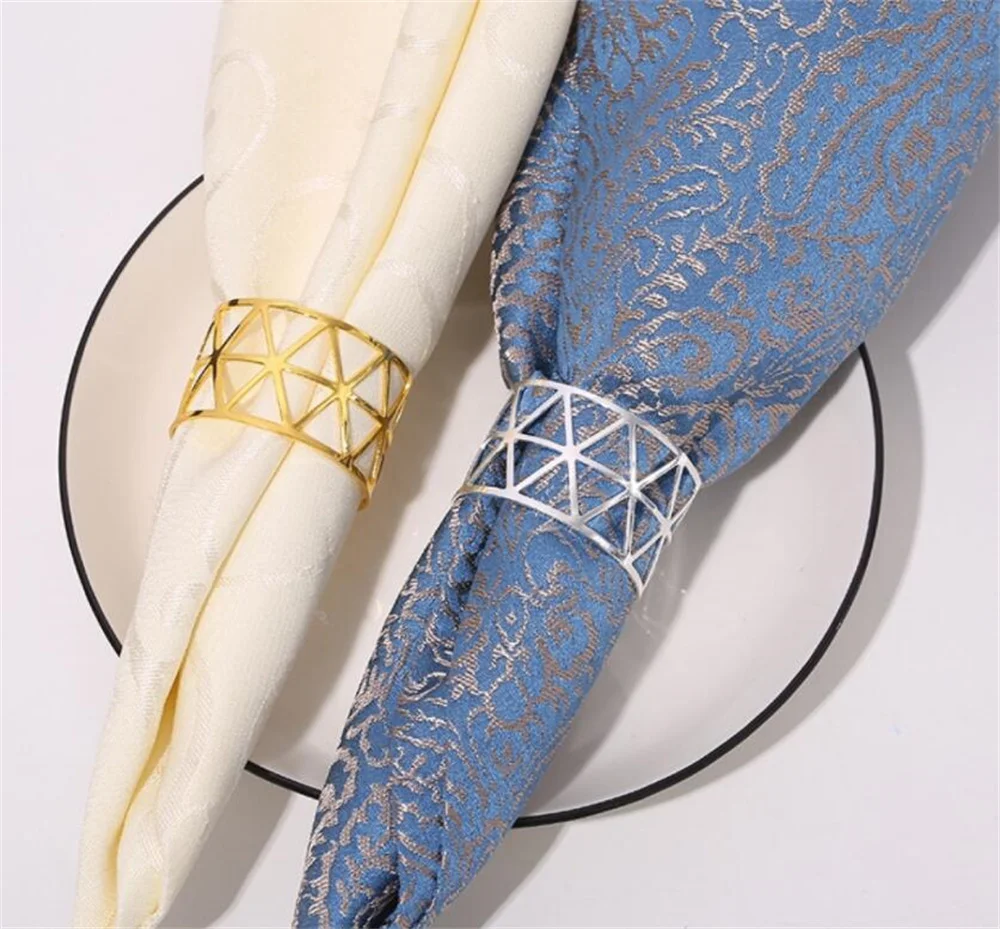 20pcs/lot Gold Napkin Rings Napkins Holders Dining, Anniversary, Birthday, Christmas, Candlelight Dinner, Holiday, Party