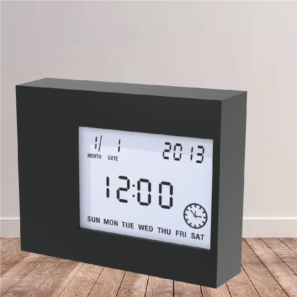 

Digital Table Alarm Clock Child for Home with Hour Date Calendar Backlight Timer Room Temperature Electronic LCD Office Watch