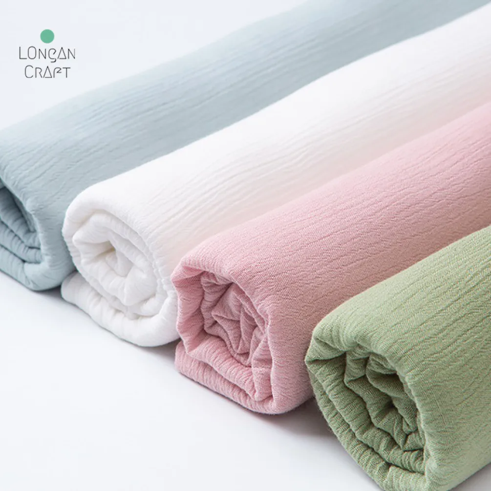 50cmX130cm Sewing Fabric Cotton Crepe Double Layer Gauze Fabric Soft Baby Clothes Fabric Ladies Skirt Sleepwear Fabrics