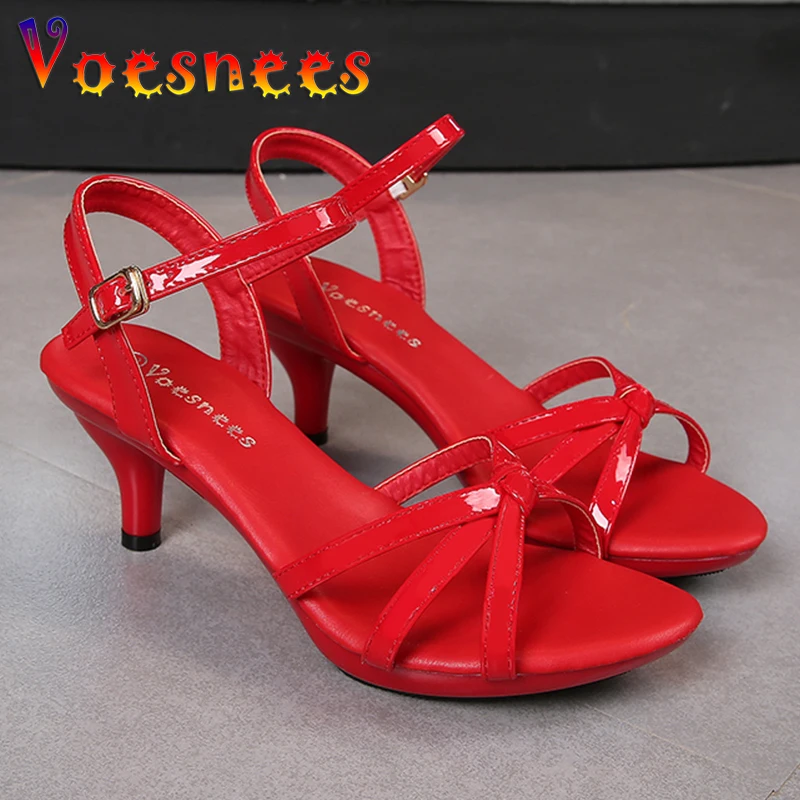 Voesnees 2021 New Summer Fashion Design Knotted shoelace Women Sandals Strange High heels Ladies Sandals Open Toe Pumps Shoes