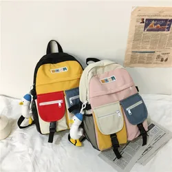 Multi pocket design student backpack 2024 Women Backpacks Book Bag Waterproof Nylon Schoolbag For Teenage Girls Travel Back Pack