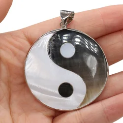 Natural Shell Pendant Yin Yang Balance Religion Purification Soul Handmade Crafts DIY Necklace Jewelry Accessories Gift Making