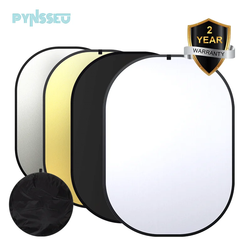 

PYNSSEU 1.5*2M Collapsible White Black Chromakey Background Panel BlackWhite Chroma Screen Reversible Background with Carry Bag