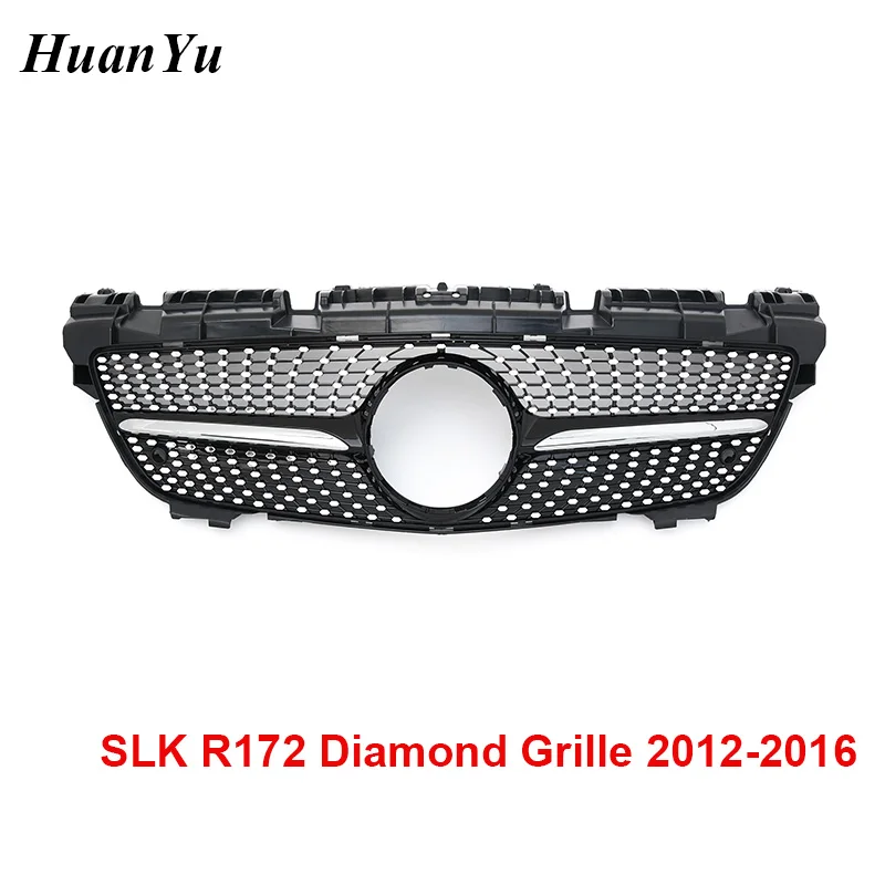 SLK Class R172 Diamond Grille for Mercedes-benz 2012-2016 year Front Bumper Replacement Grill SLK200 SLK250 SLK350