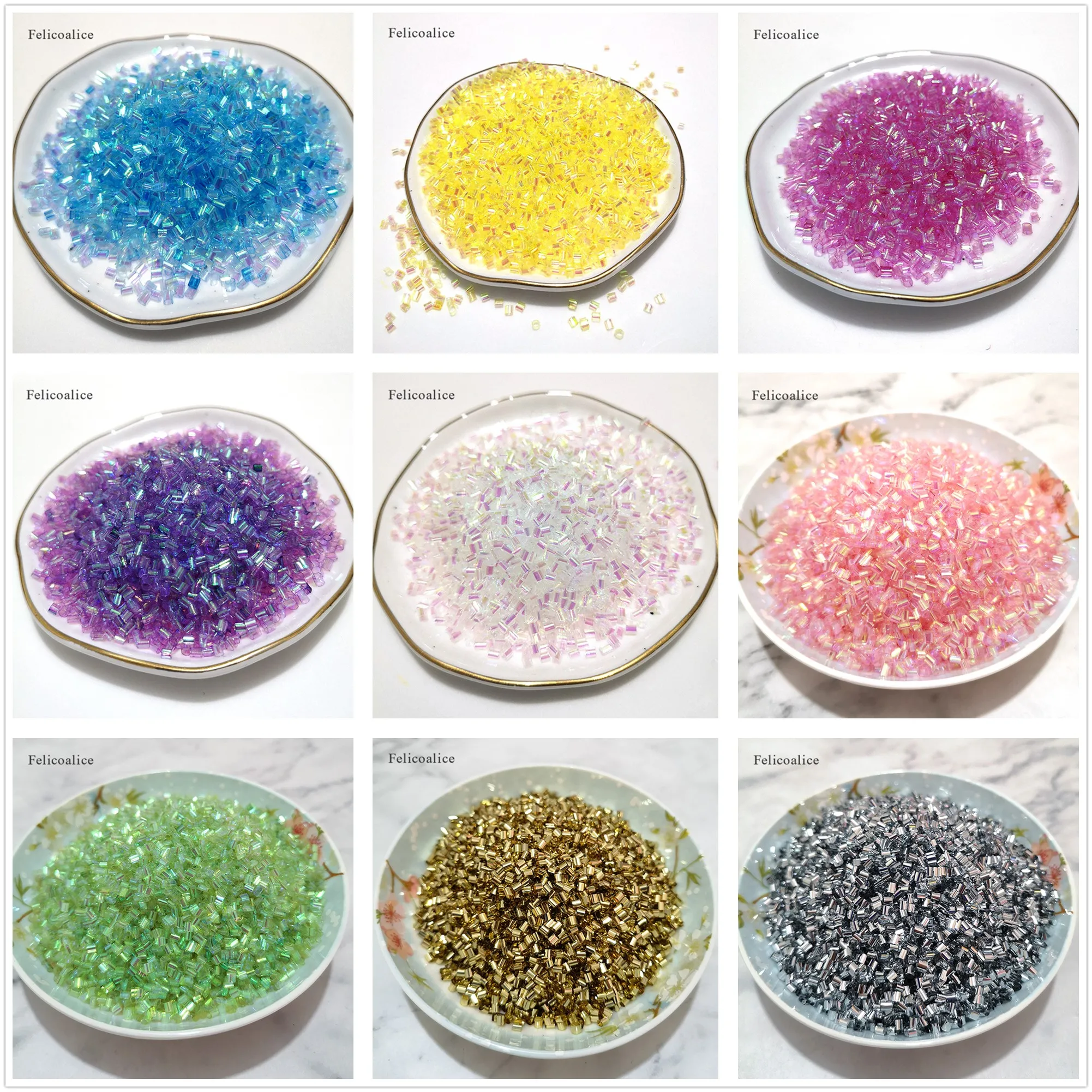 Bingsu-suministros de cuentas iridiscentes, 50g, aditivos de limo, Kit de rociadores DIY para arcilla de limo crujiente transparente y esponjosa