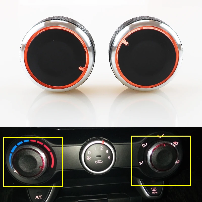 High Texture Sticker For KIA RIO K2 KXCROSS 2017-2020 Air Conditioning Turning Control Switch Knob Cover 2 Pcs/Lot Car Interior