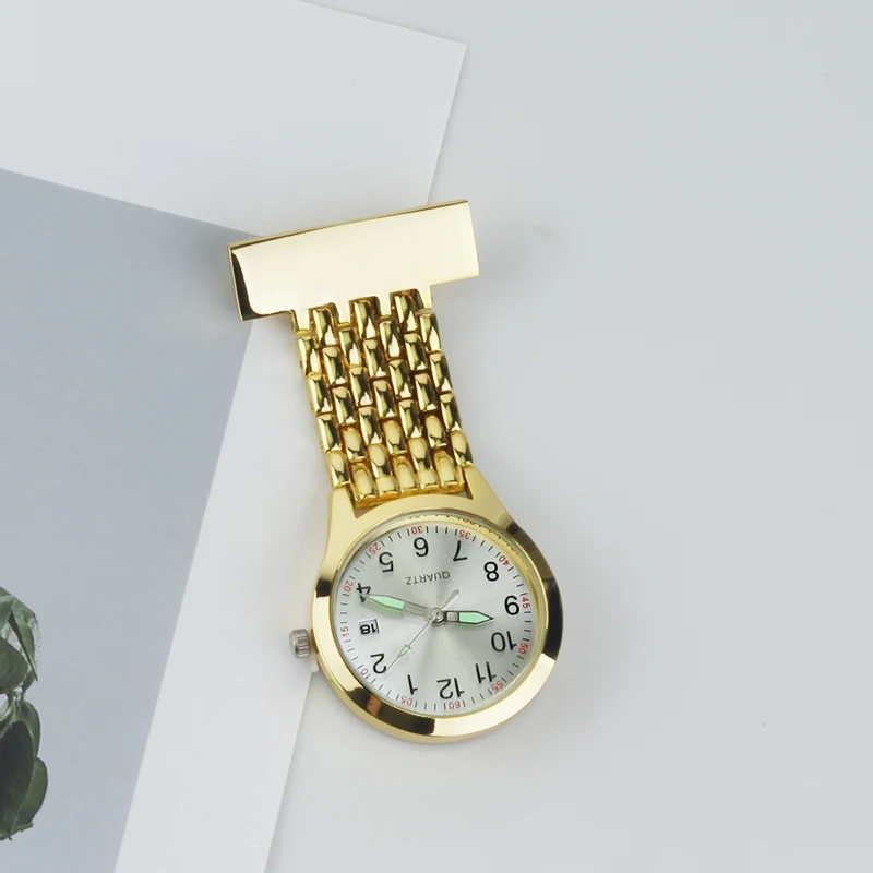 Fob Nurse Pocket Watch Classic Nurse Watches Stainless Vintage Date Calendar Lapel Clock Gift for Hospital Doctor Dropshipping