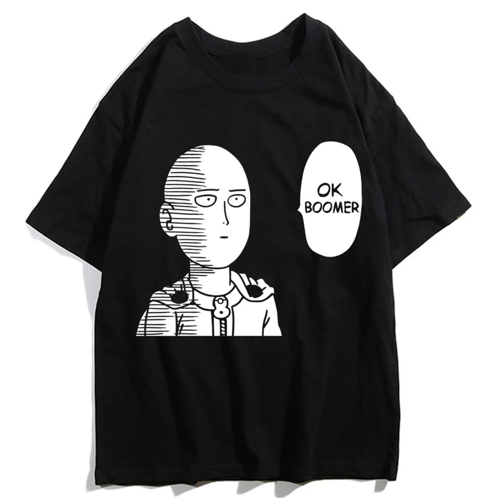 

CLOOCL Anime One Punch Man Saitama Ok Genos Cotton Tshirt Funny Cartoon Graphic Print Men Shirts Harajuku Casual Tshirt Top Tees