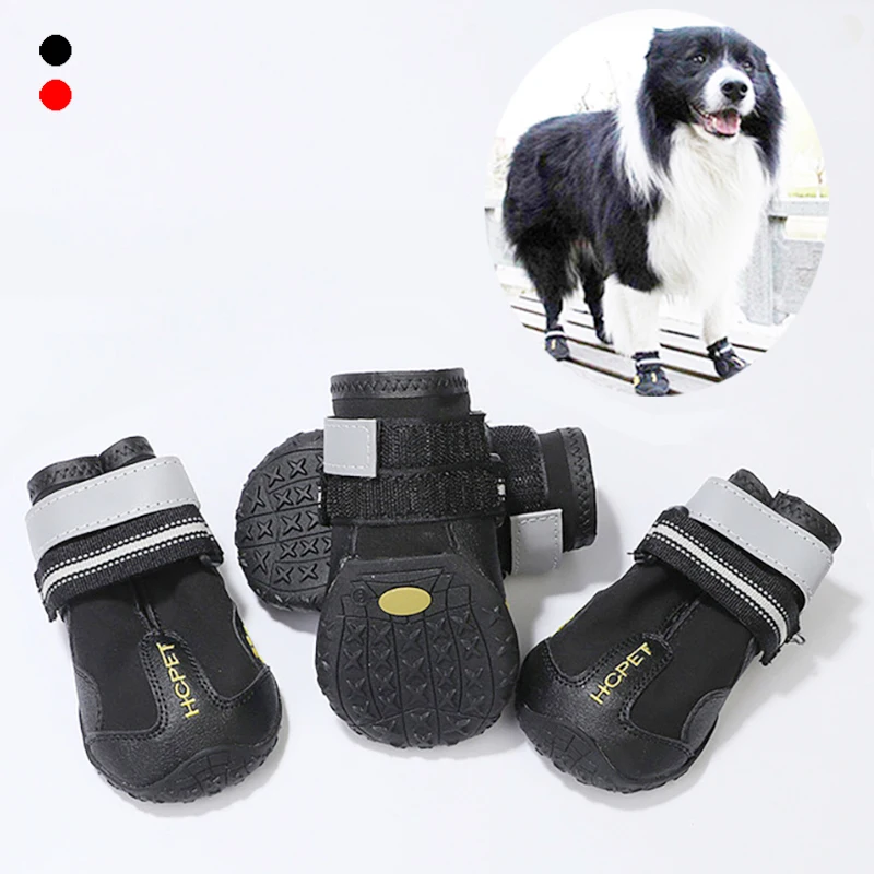 Dog Shoes Reflective Pet Socks 4pcs/set Winter Dog Boots Footwear Breathable Anti Skid Pet Shoes for Husky Medium Large dogs