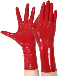 Guantes cortos de goma de látex, color rojo, Gummi