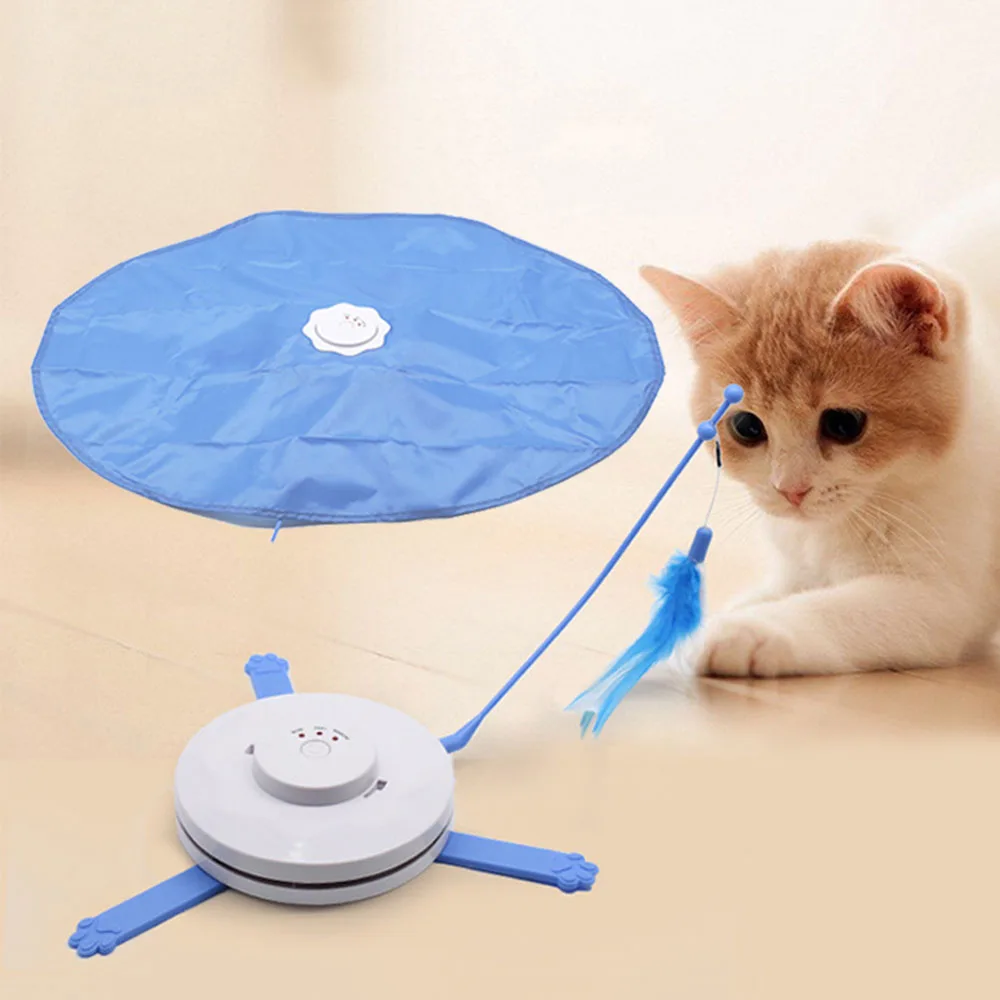 

2 in 1 Cat Toy Undercover Fabric Moving Mouse Feather mascotas Pet Crazy Toy Cat Teaser Automatic interactive Amusement Toy