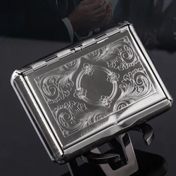 1Pcs Pupular Creative Vintage Metal Smoking Cigarette Case Fashion Men Cigar Tobacco Holder Pocket Box Gifts