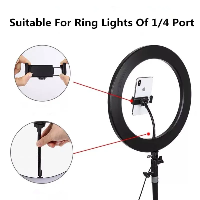 Ring Light Table Support Cell Phone Lazy Phone Holder Flexible Long Arm Smartphone Ring Lamp Live Bed Stand Hose Clip Holder