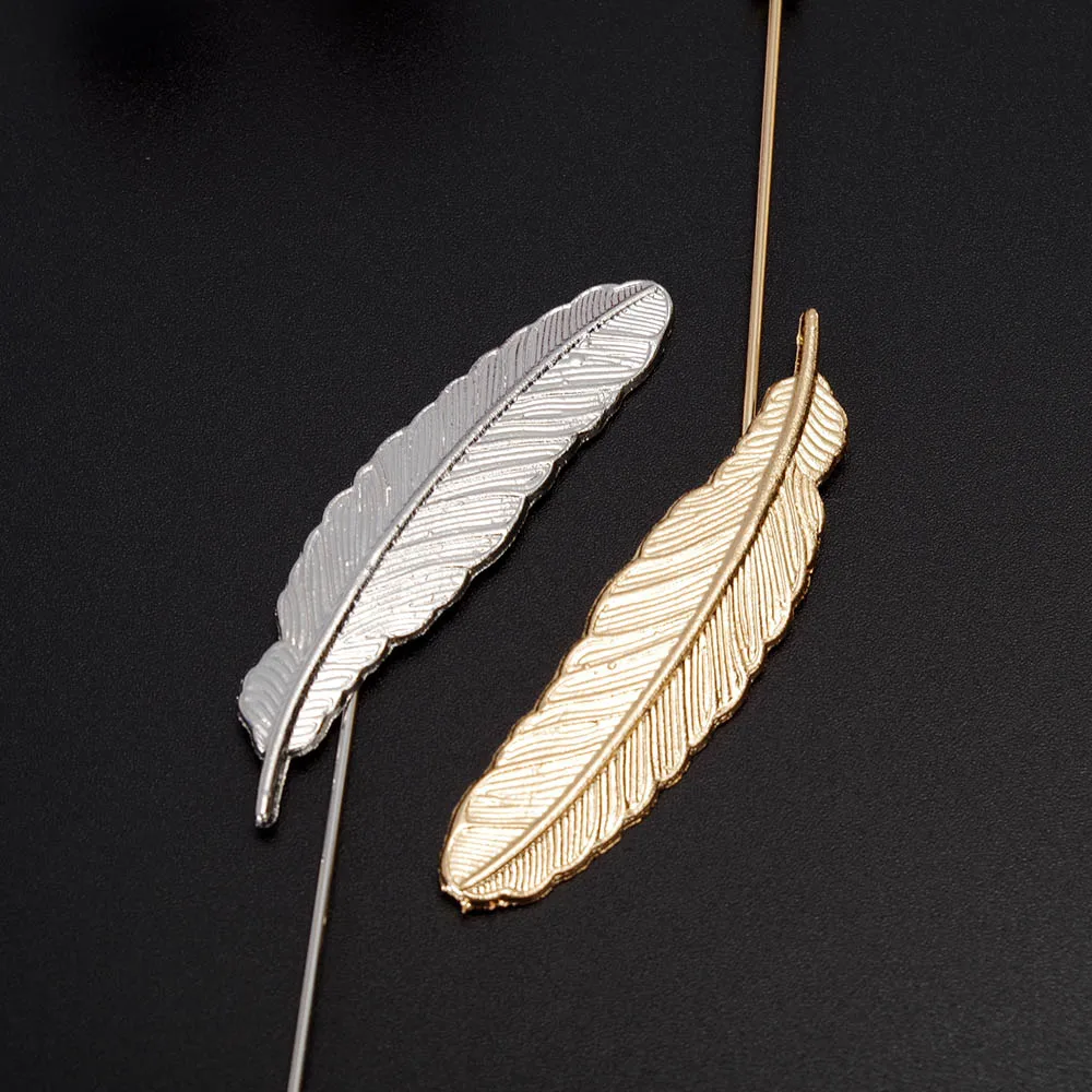 Korean version of the large leaf brooch high-grade temperament gold feather pin men and women brooch accessories