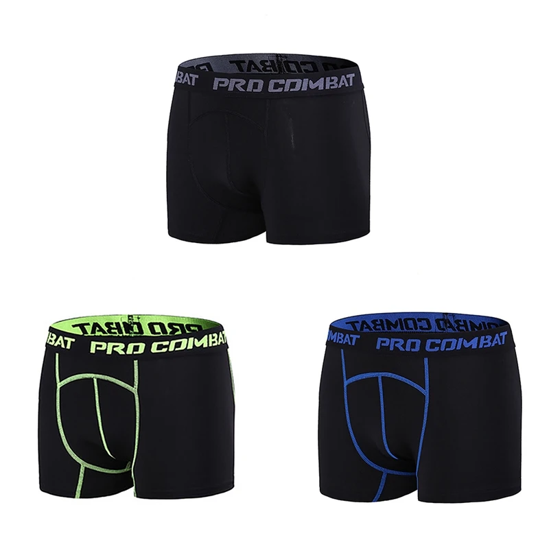 Men Compression Shorts Pants Fitness Running Sports Athletic Tight Gym Briefs Pouch Short Underwear Plus Size S-3XL