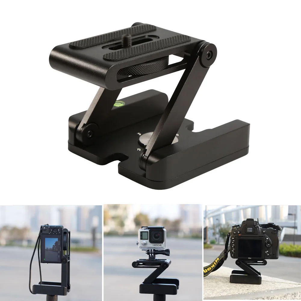 Z-tripé flexível para câmera, suporte dobrável e cabeça para liberação rápida, para canon, nikon, sony, dslr
