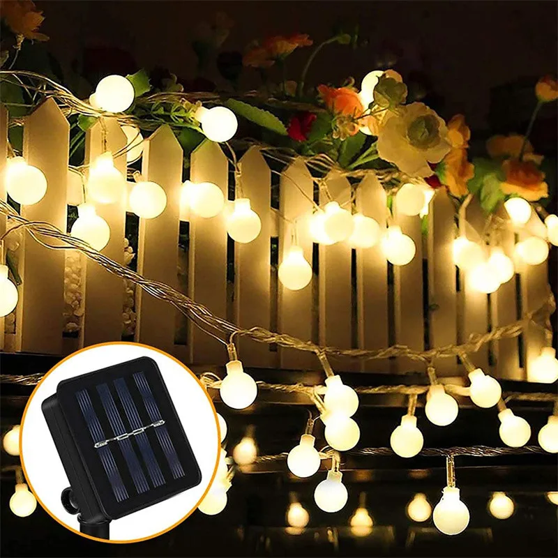 

Fairy String Lights Solar Light Outdoor 8 Modes 100LED Waterproof Globe Starry Strings For Christmas Bedroom Garden Yard Wedding