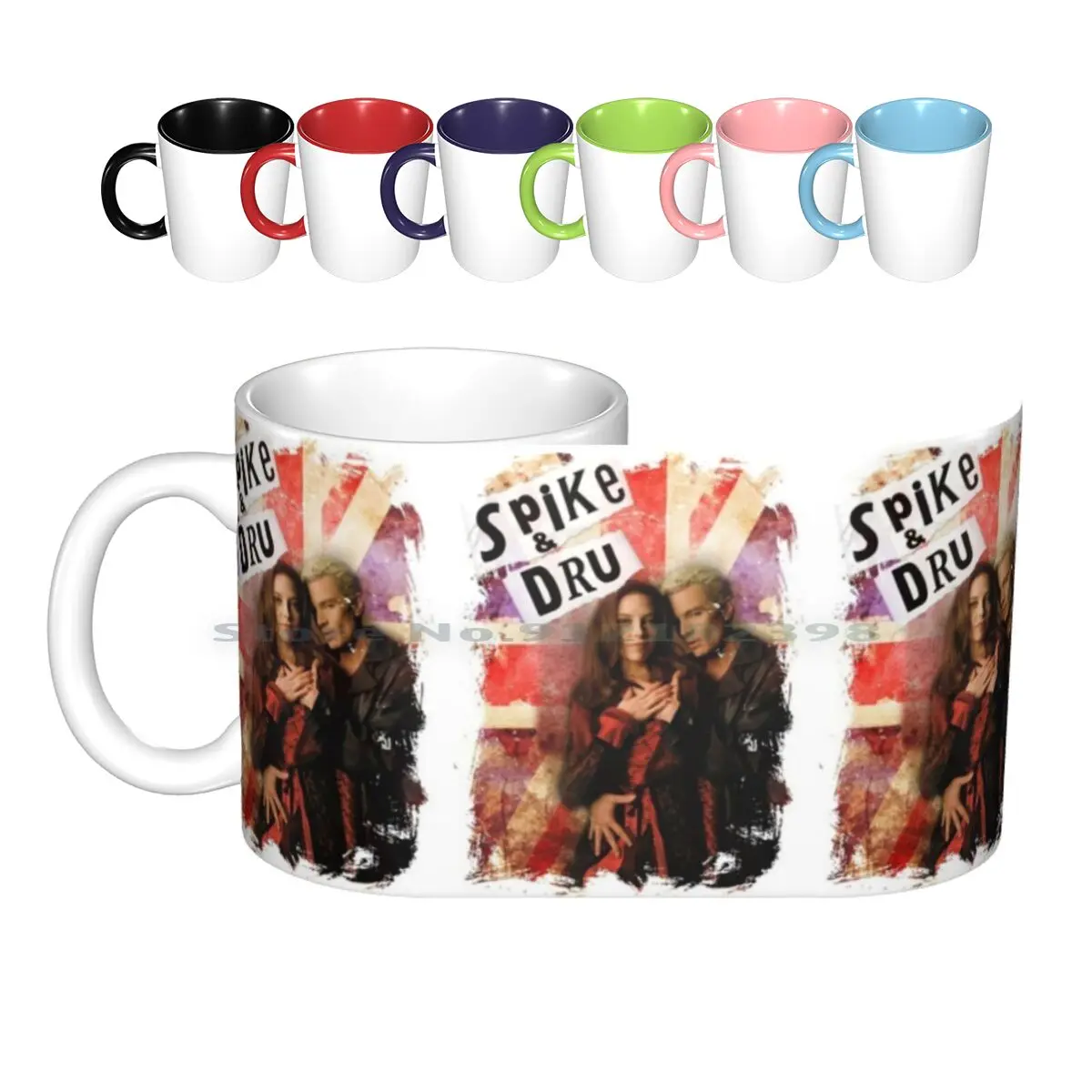 Spike & Dru-Rock & Roll Ceramic Mugs Coffee Cups Milk Tea Mug Buffy The Vampire Spike Drusilla James Marsters Juliet Landau Pop