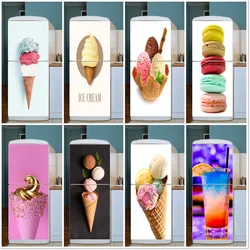 Ice Cream Ball Painted Fridge Wrap Kitchen Restaurant Refrigerator Door Sticker Drinks Wall Mural Home Decor Vinyl Freezer Decal